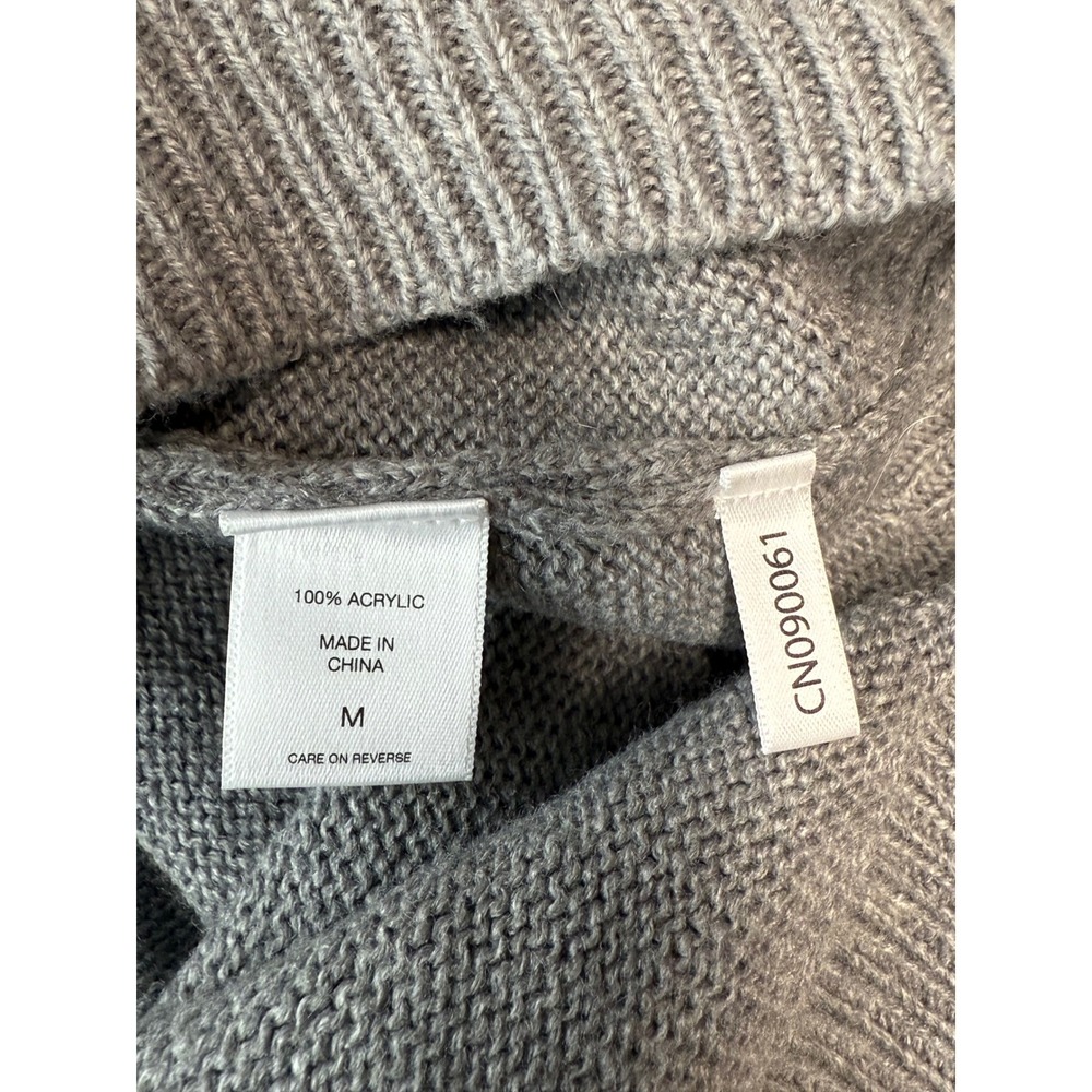 N Y & Co Women's‎ HighLow Gray LOVE Graphic Knit Crew Neck M Sweater Casual Cozy - Picture 6 of 8